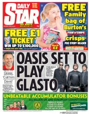 Daily Star Sunday () Newspaper Front Page for 26 April 2014