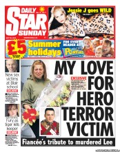 Daily Star Sunday () Newspaper Front Page for 26 May 2013