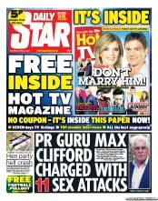 Daily Star Sunday () Newspaper Front Page for 27 April 2013