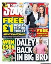 Daily Star Sunday () Newspaper Front Page for 27 July 2013