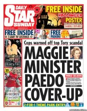 Daily Star Sunday () Newspaper Front Page for 28 October 2012