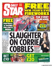 Daily Star Sunday () Newspaper Front Page for 28 December 2013