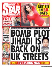 Daily Star Sunday () Newspaper Front Page for 28 April 2013
