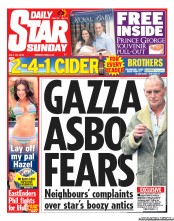 Daily Star Sunday () Newspaper Front Page for 28 July 2013