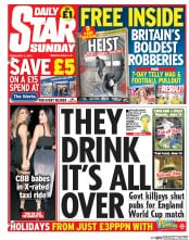 Daily Star Sunday () Newspaper Front Page for 2 February 2014