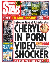 Daily Star Sunday () Newspaper Front Page for 30 August 2015
