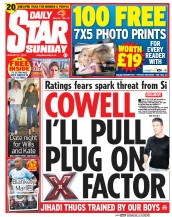 Daily Star Sunday () Newspaper Front Page for 31 August 2014