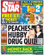 Daily Star Sunday () Newspaper Front Page for 3 May 2014