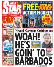 Daily Star Sunday () Newspaper Front Page for 4 May 2014