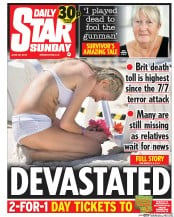 Daily Star Sunday () Newspaper Front Page for 4 July 2015