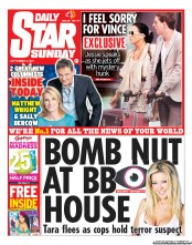 Daily Star Sunday () Newspaper Front Page for 4 September 2011