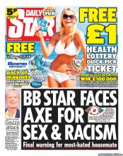 Daily Star Sunday () Newspaper Front Page for 6 July 2013