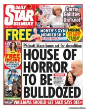 Daily Star Sunday () Newspaper Front Page for 7 April 2013