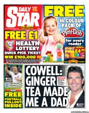 Daily Star Sunday () Newspaper Front Page for 7 September 2013