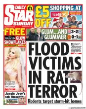 Daily Star Sunday () Newspaper Front Page for 8 December 2013