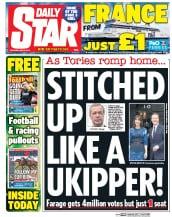 Daily Star Sunday () Newspaper Front Page for 9 May 2015