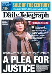 Daily Telegraph (Australia) Newspaper Front Page for 18 June 2013
