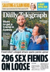 Daily Telegraph (Australia) Newspaper Front Page for 20 June 2013