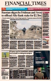 Financial Times () Newspaper Front Page for 10 March 2023