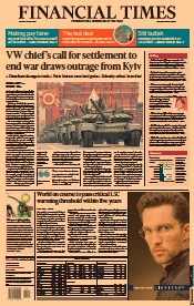 Financial Times () Newspaper Front Page for 10 May 2022