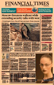 Financial Times () Newspaper Front Page for 11 January 2022