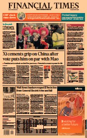 Financial Times () Newspaper Front Page for 12 November 2021