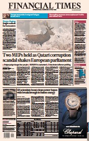 Financial Times () Newspaper Front Page for 12 December 2022