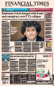 Financial Times () Newspaper Front Page for 14 December 2022