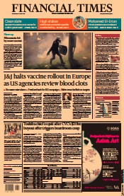 Financial Times () Newspaper Front Page for 14 April 2021
