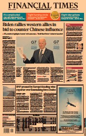 Financial Times () Newspaper Front Page for 14 June 2021