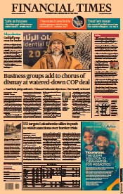 Financial Times () Newspaper Front Page for 15 November 2021