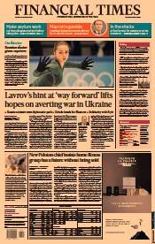 Financial Times () Newspaper Front Page for 15 February 2022