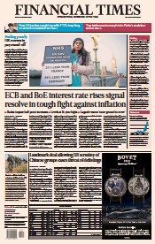 Financial Times () Newspaper Front Page for 16 December 2022