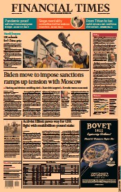 Financial Times () Newspaper Front Page for 16 April 2021