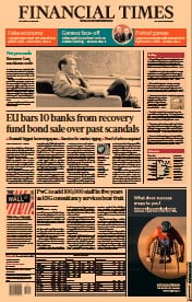 Financial Times () Newspaper Front Page for 16 June 2021