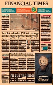 Financial Times () Newspaper Front Page for 16 July 2021