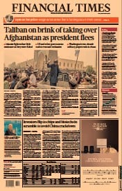 Financial Times () Newspaper Front Page for 16 August 2021