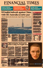 Financial Times () Newspaper Front Page for 16 September 2021