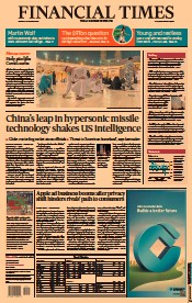 Financial Times () Newspaper Front Page for 18 October 2021