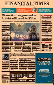Financial Times () Newspaper Front Page for 19 January 2022