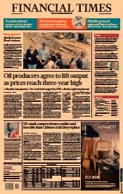 Financial Times () Newspaper Front Page for 19 July 2021