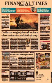 Financial Times () Newspaper Front Page for 19 July 2022