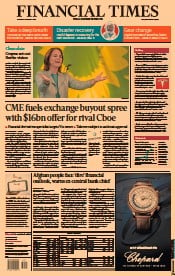 Financial Times () Newspaper Front Page for 19 August 2021