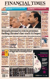 Financial Times () Newspaper Front Page for 1 February 2023