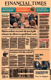 Financial Times () Newspaper Front Page for 1 April 2022