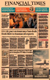 Financial Times () Newspaper Front Page for 1 June 2022