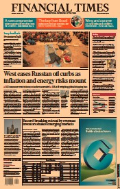 Financial Times () Newspaper Front Page for 1 August 2022