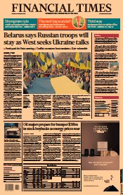 Financial Times () Newspaper Front Page for 21 February 2022
