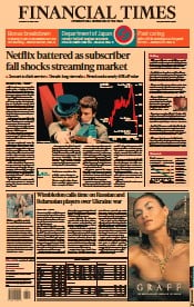Financial Times () Newspaper Front Page for 21 April 2022