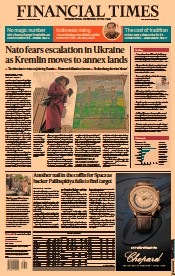 Financial Times () Newspaper Front Page for 21 September 2022